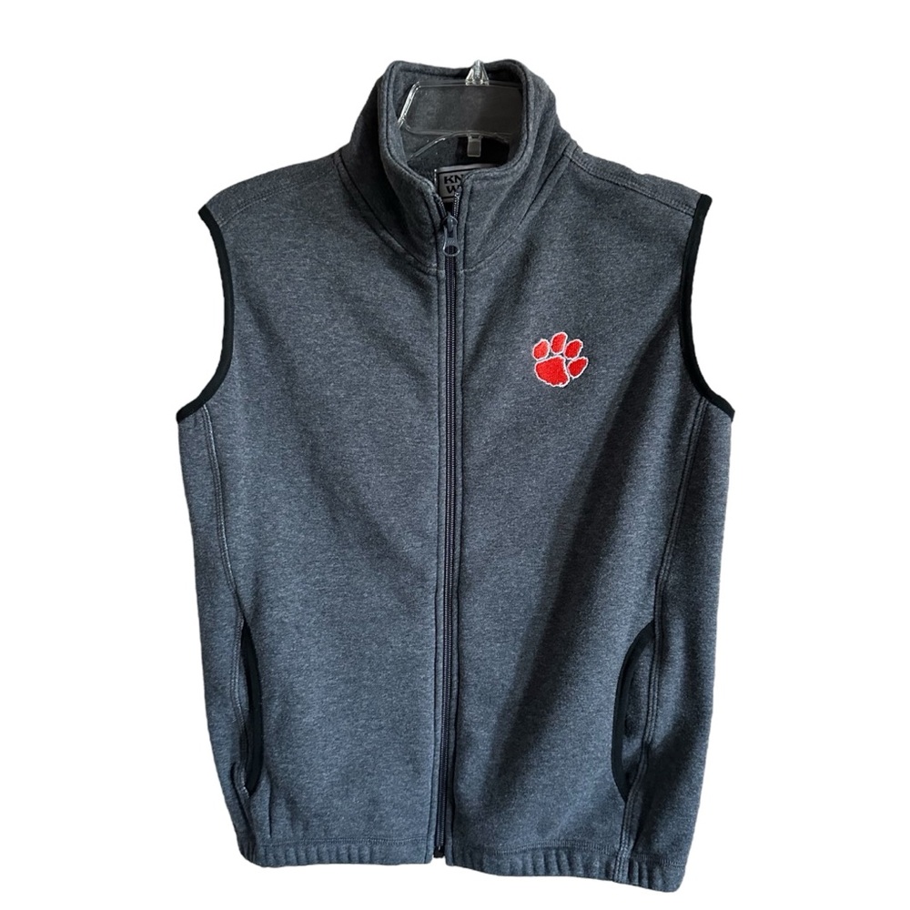 CLEMSON TIGERS Zippered Fleece Vest - Youth Large
